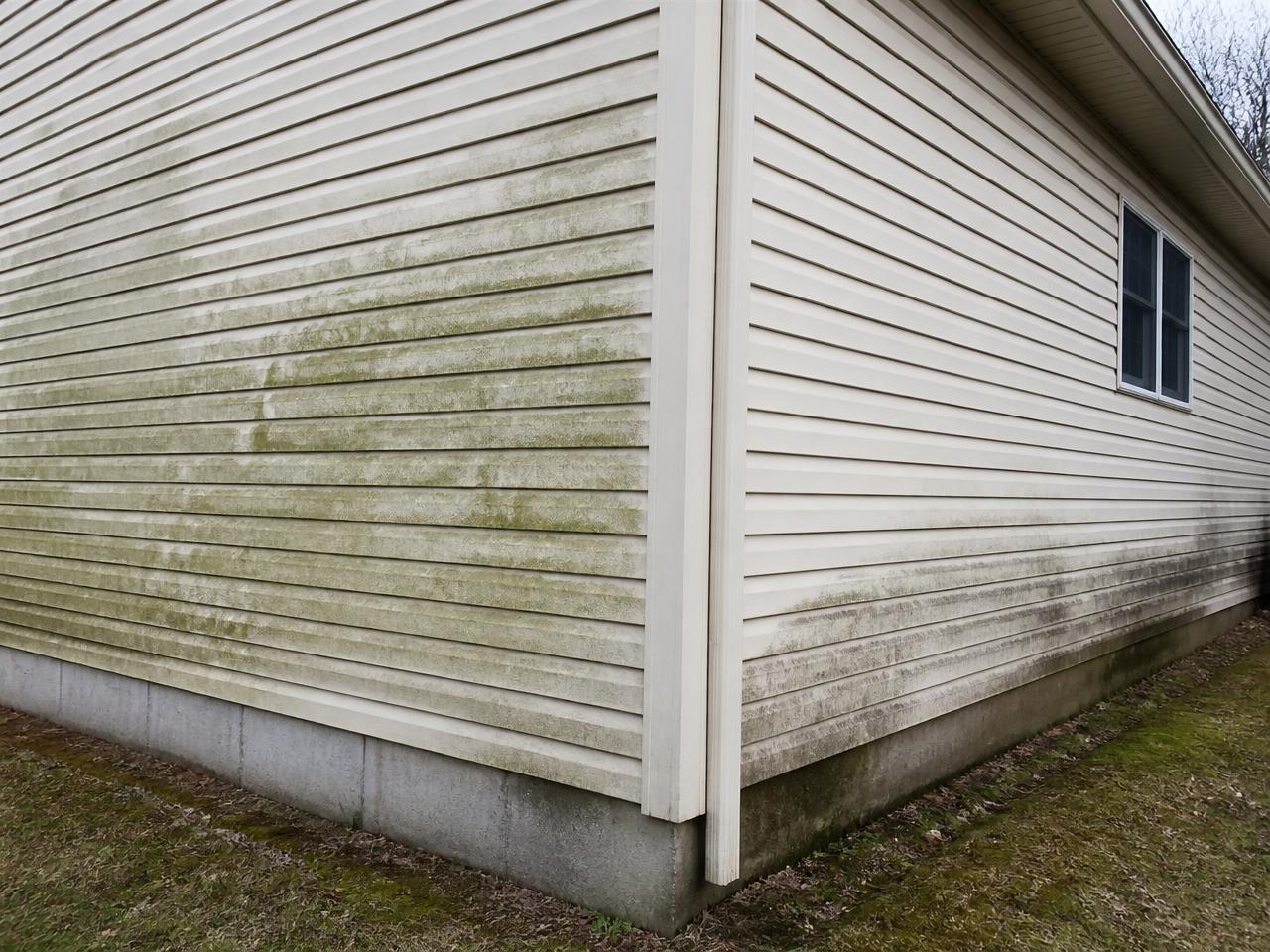 Home siding before cleaning